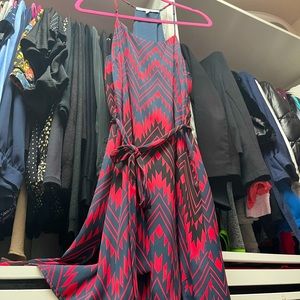 Collective Concepts Zig Zag Pattern Like New Size L Dress Red & Blue